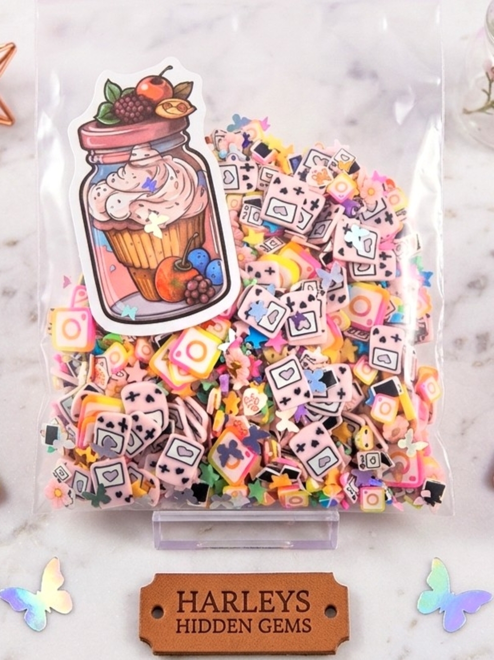 Online Internet Instagram Gameboy Video Game Glitter Clay Slices 35 Grams